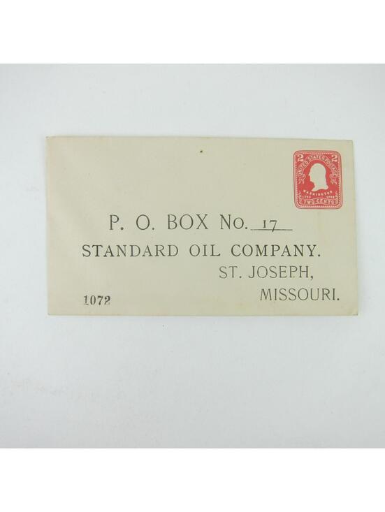 US Postal Stationery Standard Oil Company St. Joseph Missouri 2 cent Antique